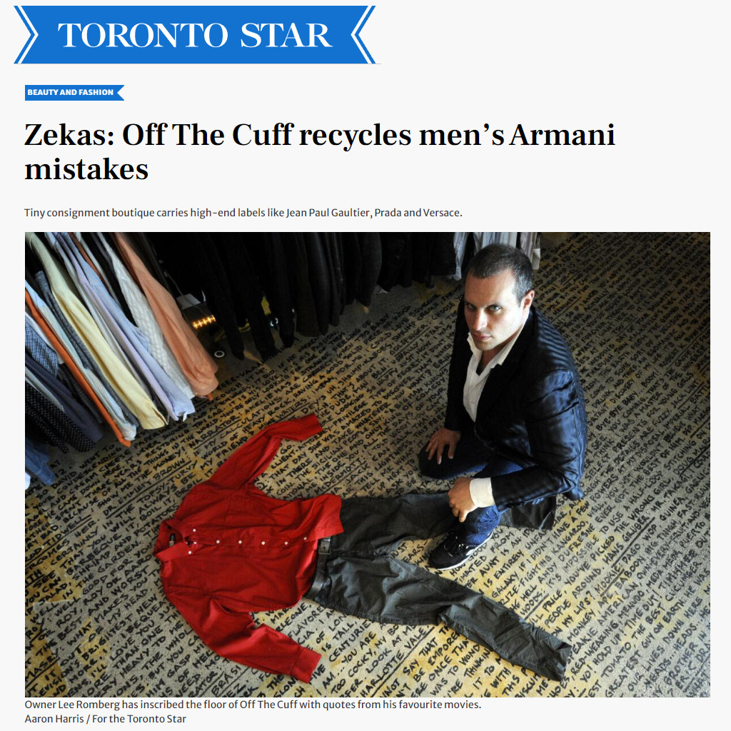 Off The Cuff recycles men’s Armani mistakes